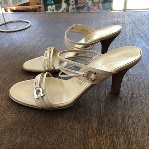 Salvatore Ferragamo Beige/Clear Strap Heel